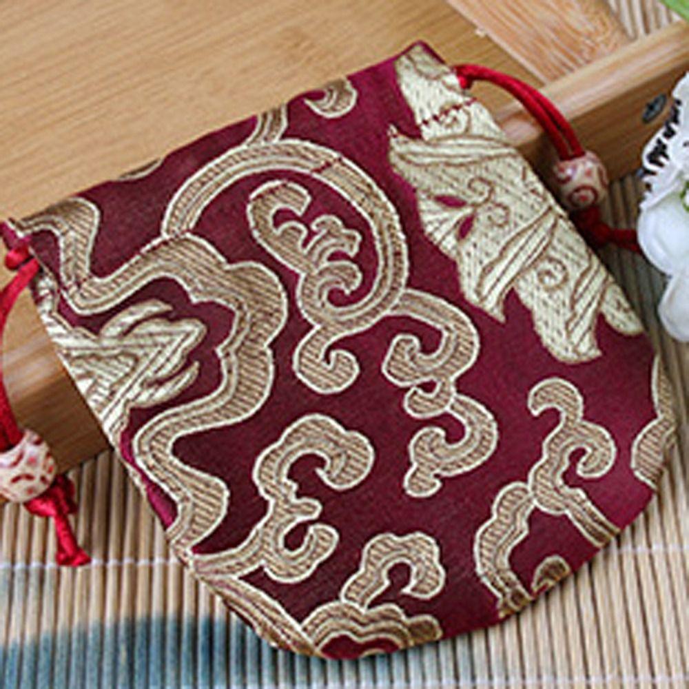 Jewelry Packing Bag Embroidery Flower Drawstring Bag Floral Festive Sugar Bag  Party