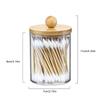 Circular Cotton Swab Box With Transparent Plastic Bamboo Cover And Dust-Proof Makeup Remover Cotton, Simple Jewelry Storage