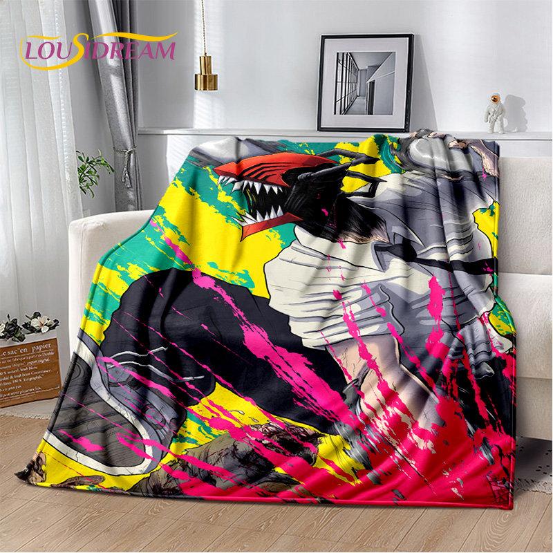 Anime Chainsaw Man Denji Cartoon Soft Plush Blanket,Flannel Blanket Throw Blanket for Living Room Bedroom Bed Sofa Picnic Cover