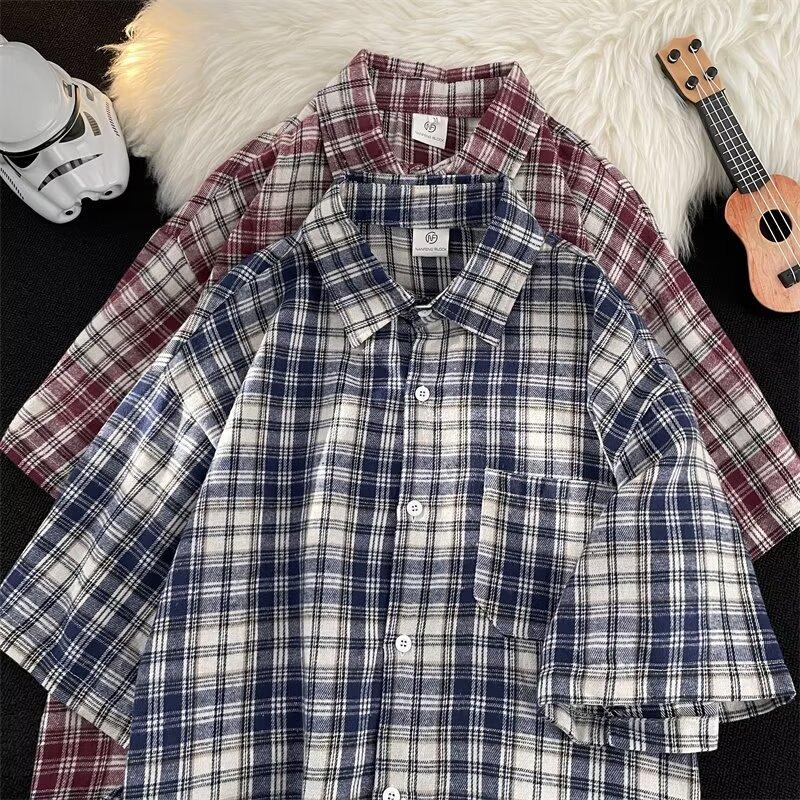 Summer Clothing Men'S Retro Casual Shirt Student Loose Niche Design Fun New Men'S Top For Outdoor Wear