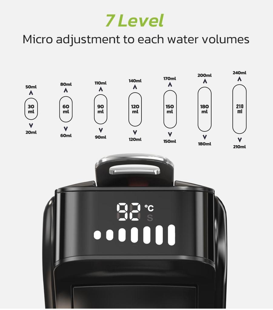 HiBREW H1B Pods Coffee Maker, 600ml Water Tank, 20 Bar Pressure Extraction, Cold/Hot Mode, LED Indicator