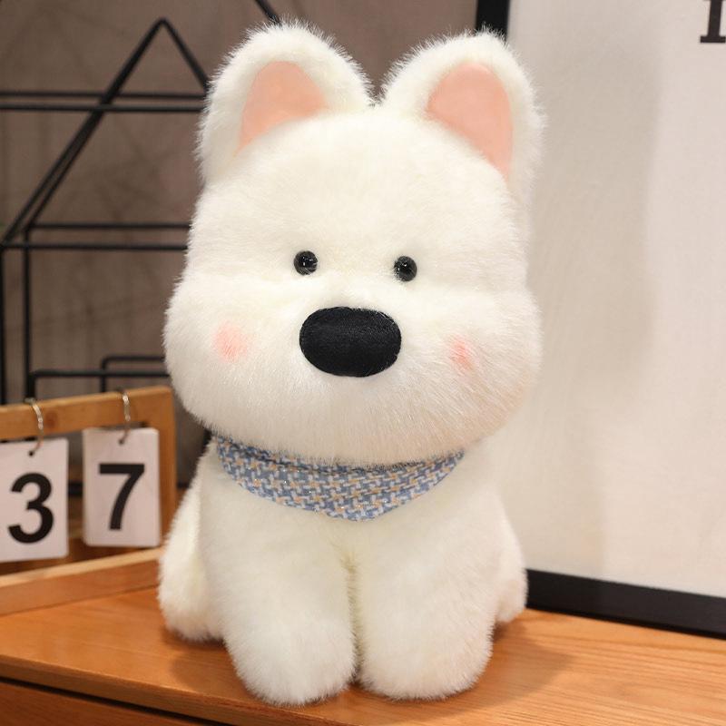 Non-Toxic 35/45Cm Kawaii Fluffy Hair West Highland Plush Toy White Terrier Plushie Soft Puppy Stuffed Animals Pillow Valentine'S Day Gift