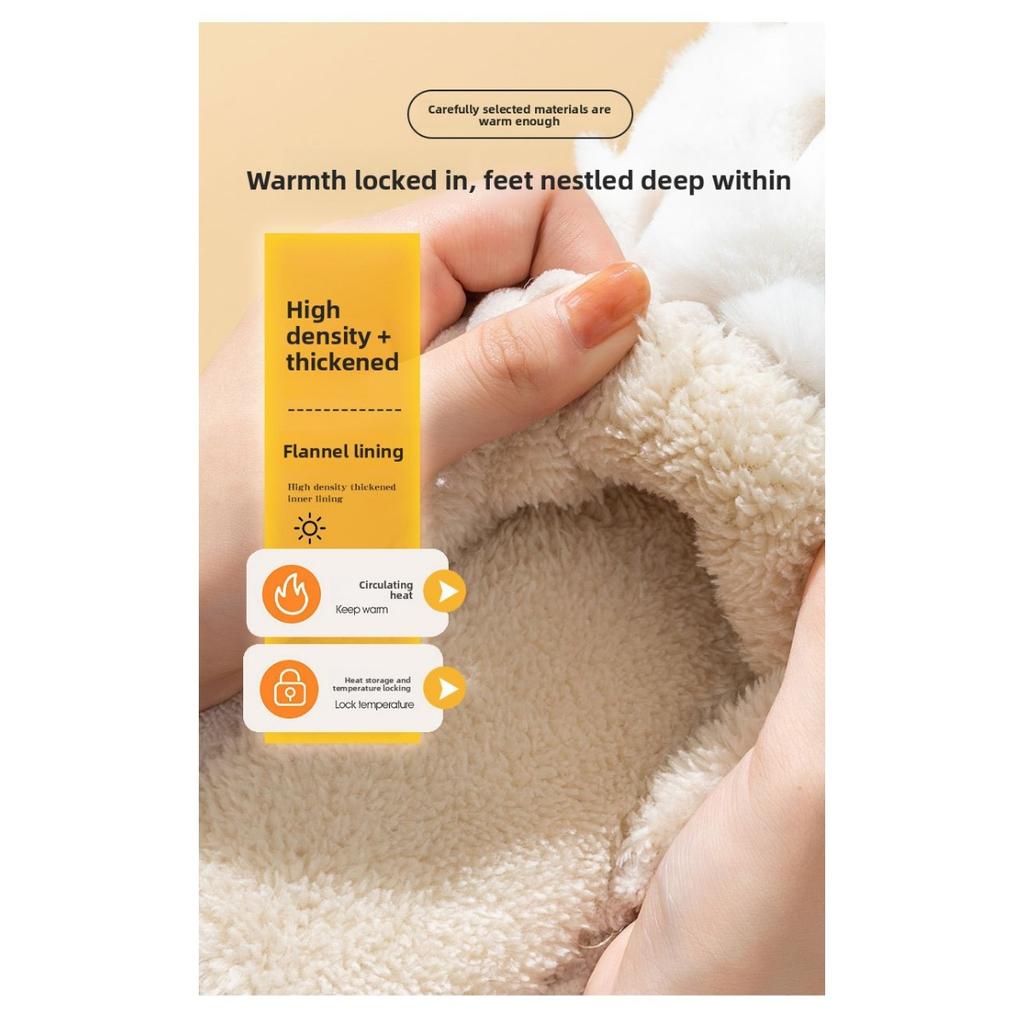 Cotton Slippers for Women In Winter, Suitable for Home Use In Spring and Autumn, Warm and Non Slip Indoors, with Plush Fur for Men