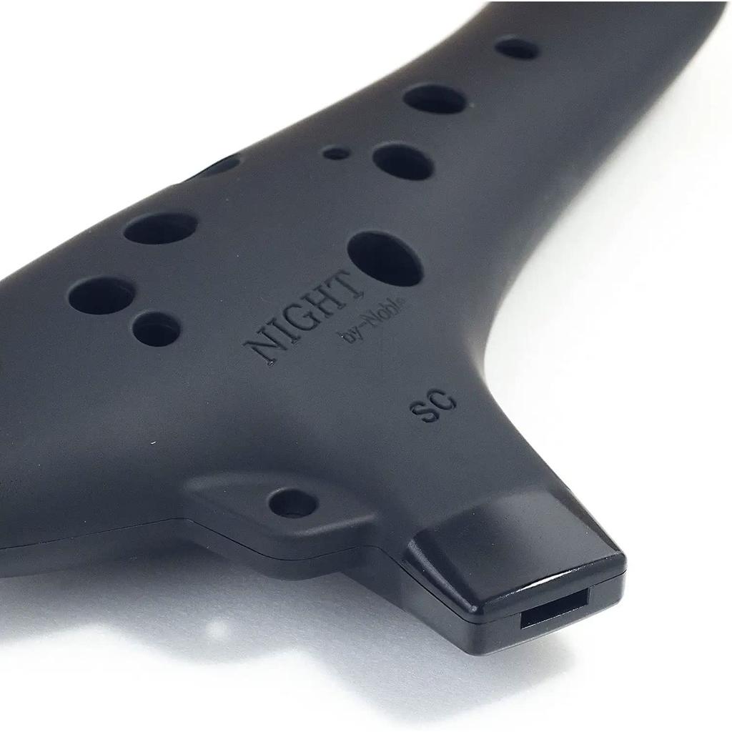 NIGHT Ocarina by Noble - Black Plastic Ocarina with Rubber Finish, 25  150  75mm, Durable Wind Instrument for Beginners & Pros