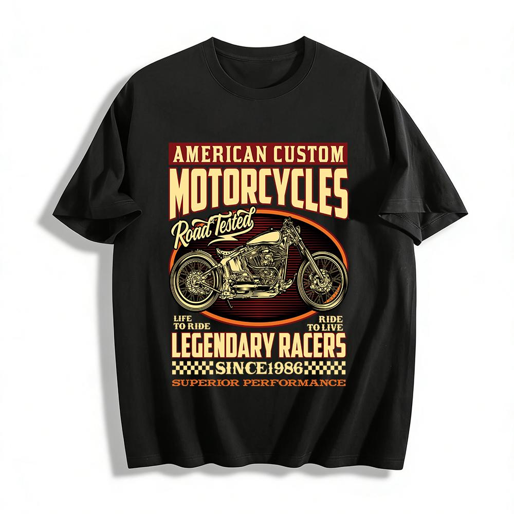American Custom Motorcycles Legendary Racers Graphic Tee Since 1986 Pure cotton T-shirt XXS