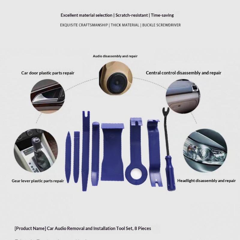 8Pcs ABS Car Hand Disassembly Tool Set Durable Auto Pry Kit for Stereo DVD Interior Panel Removal Modification