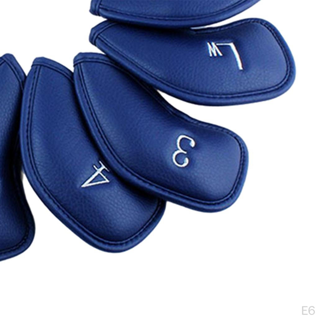 12 Pcs Embroidered Golf Iron Covers Club Head Cover Set Waterproof Replacements