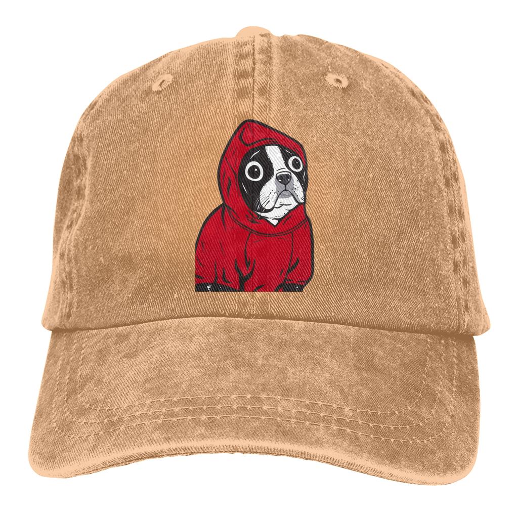 Boston Terrier In A Red Hoodie Baseball Caps Peaked Cap French Bulldog Pet Dog Lover Sun Shade Hats for Men
