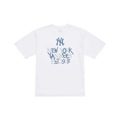 MLB New York Yankees Basic Collection SS25 T Shirt Unisex White 3ATSB0753-50WHS