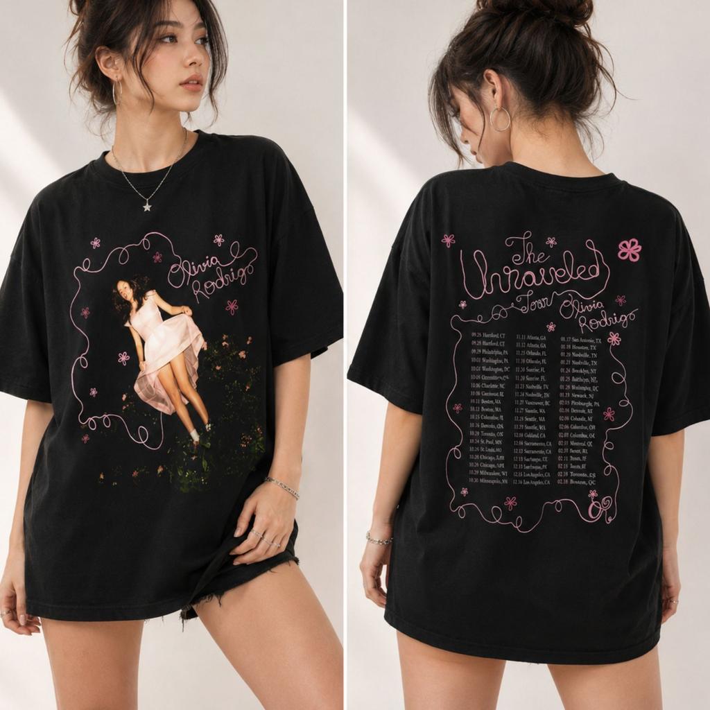 Camisa Vintage de Concerto Olivia Rodrigo Unraveled Tour 2026