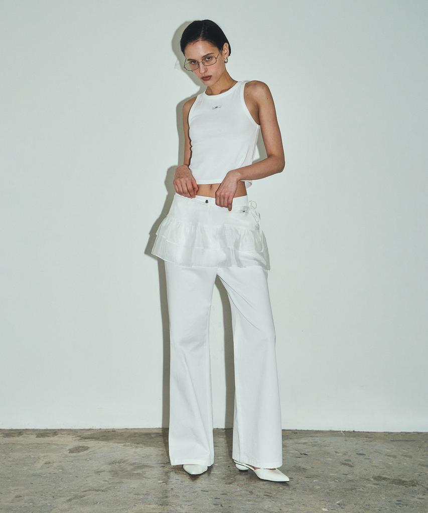 CITTA Classic Loose Fit Chino Bootcut Pants_Ctb541 (White)
