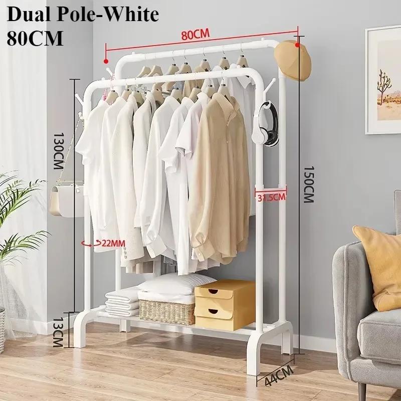 Floor Standing Clothes Rack Household Metal Clothes Rack Detachable Storage Rack Home Storage Organizer Shelf Space Saving