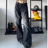 Y2k Calças Jeans Pretas Femininas Largas Vintage High Street Oversized Calças Jeans Moda Anos 2000 Gótica Gyaru