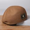 Alphabet wool beret Wear forward hat before and after autumn and winter Fashion solid color women's star anise hat