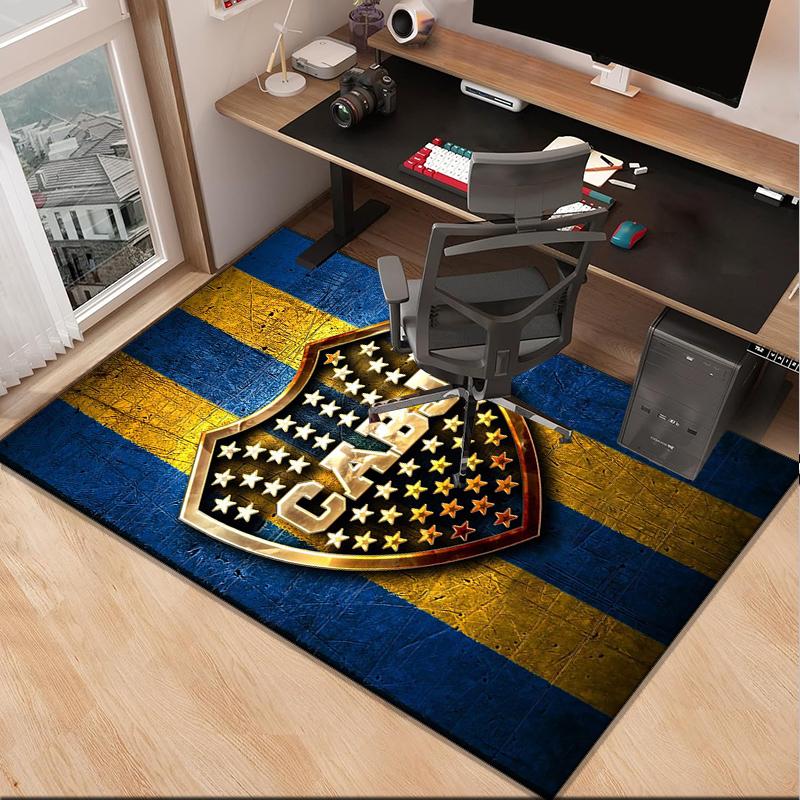 Football Club Emblem Office Rug Chair Mat, Game Carpet, Suitable for Front Door, Bedroom, Living Room, Desk, Holiday Gift