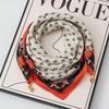 Women's 65" Silk Square Scarf with Magnetic Buckle – Autumn/Winter Print, Fashionable & Versatile Triangle Snood