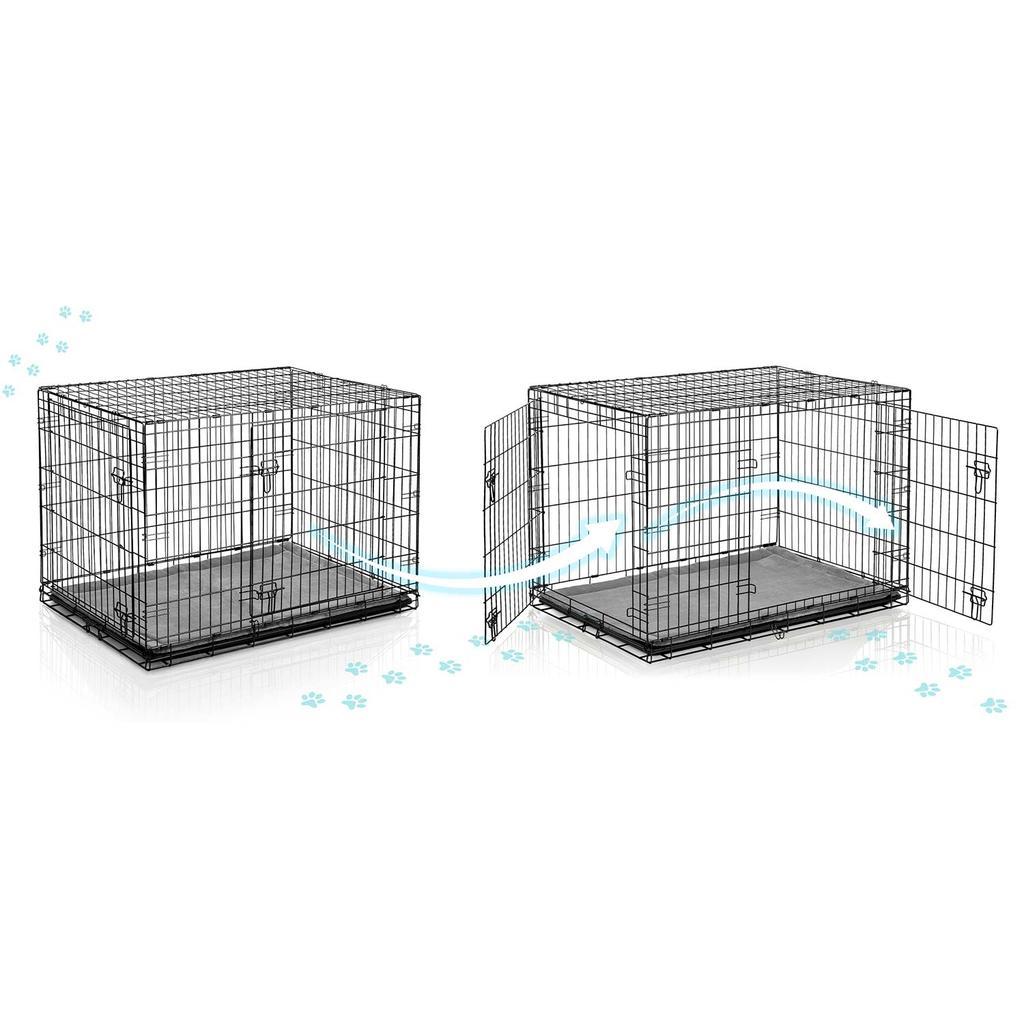 Metal Dog Kennel Cage & Pet Bed 107 X 71 X