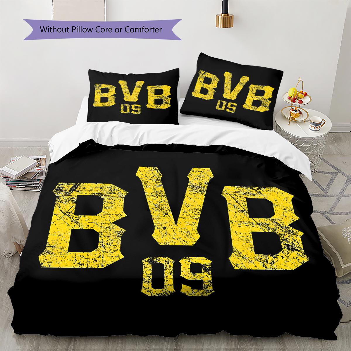 

BVB Pattern Bedding,Quilt Set Quilt Cover Pillowcase Home Birthday Gift (1 * duvet cover + 2 * pillowcase, without core) 135x200cm