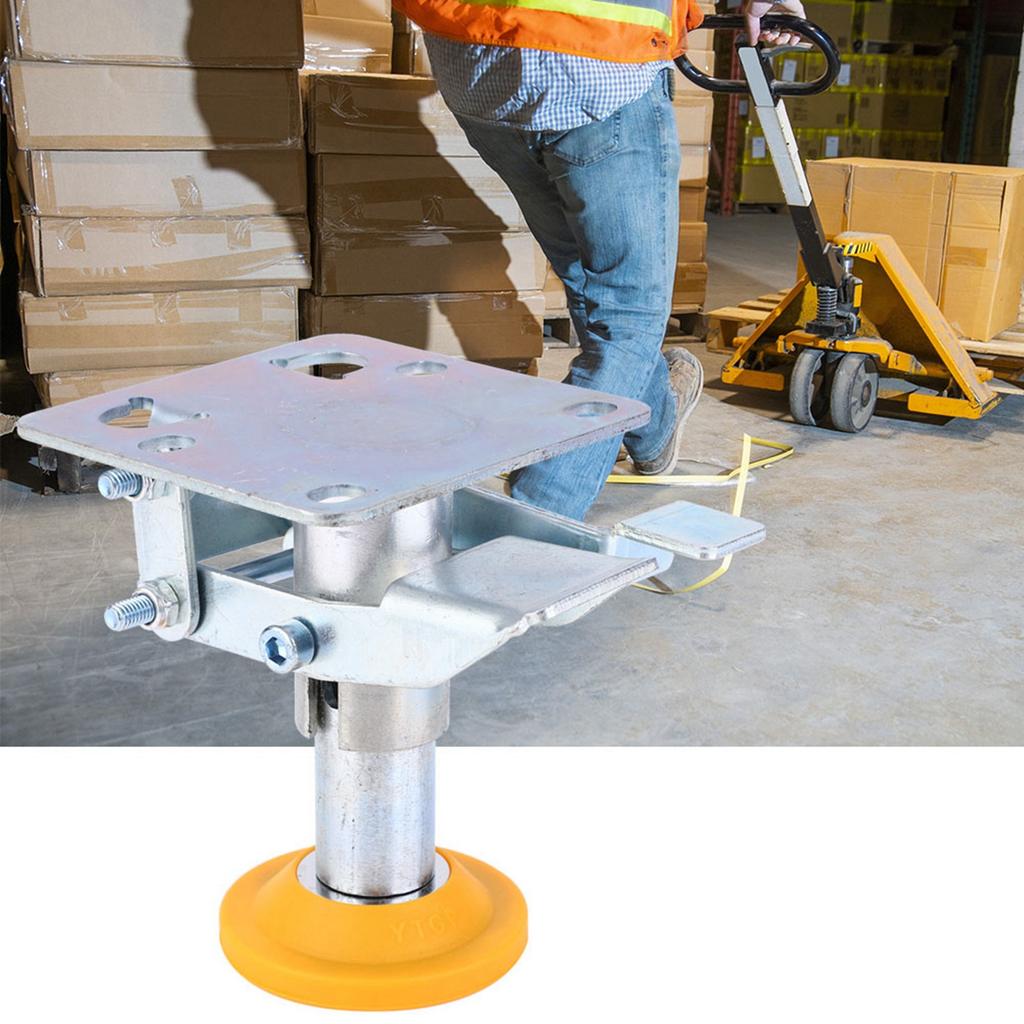 Trolley Brake Floor Lock Iron Galvanized Trolley Cart Lock with TPU Pad for 3in Casters