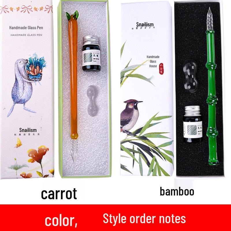 Farbige Glas-Dip-Feder Geschenkbox - Signatur & Kreativer Swatch-Stift
