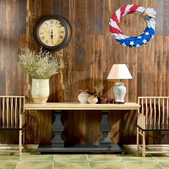 Patriotic 250th Anniversary Wreath Wooden Front Door Hanging Wreath 4th of July Independence Day Veterans Day Door Hanger Decoration