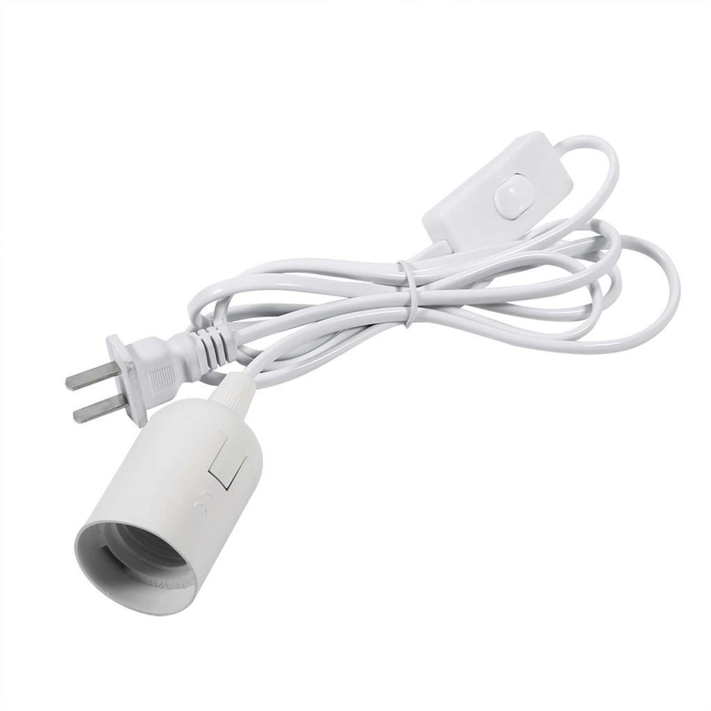 Závěsné svítidlo Domácí lampa Lustry Držák objímky žárovky S vypínačem Bílý