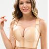 New Women's Plus Size Wireless Push Up Bra Front Back Closure Full Coverage Comfort Bra