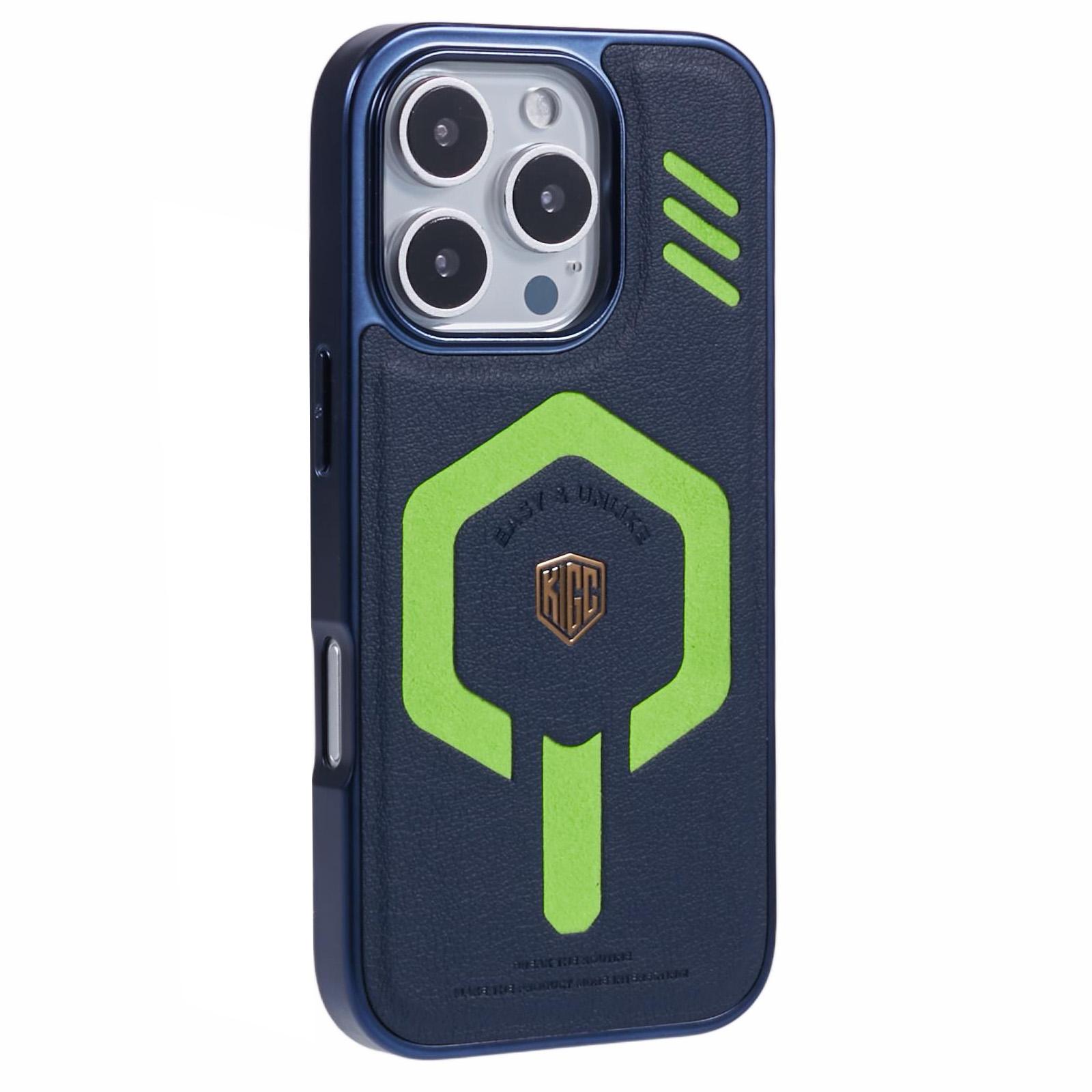 KIGC For iPhone 16 Pro Max Case Compatible with MagSafe Leather+PC+TPU Phone Cover A