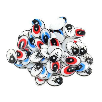 60 piezas DIY plástico ojos de dibujos animados arcilla plana Animal muñeca juguete ovalado mezclado