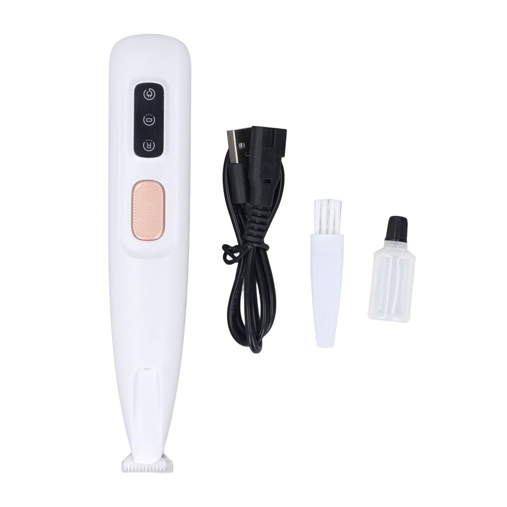 Pet Paw Trimmer with LED Light Efficient Low Noise Rechargeable Electric Dog Paw Hair Clipper for Pets