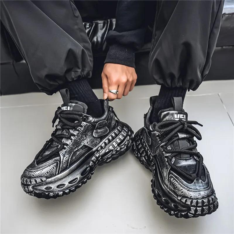 Mens Casual Sport Shoes Four Seasons Thick Sole Sneaker Breathable Comfortable Upper Non-slip Wear-resistant Soles Original Shoe