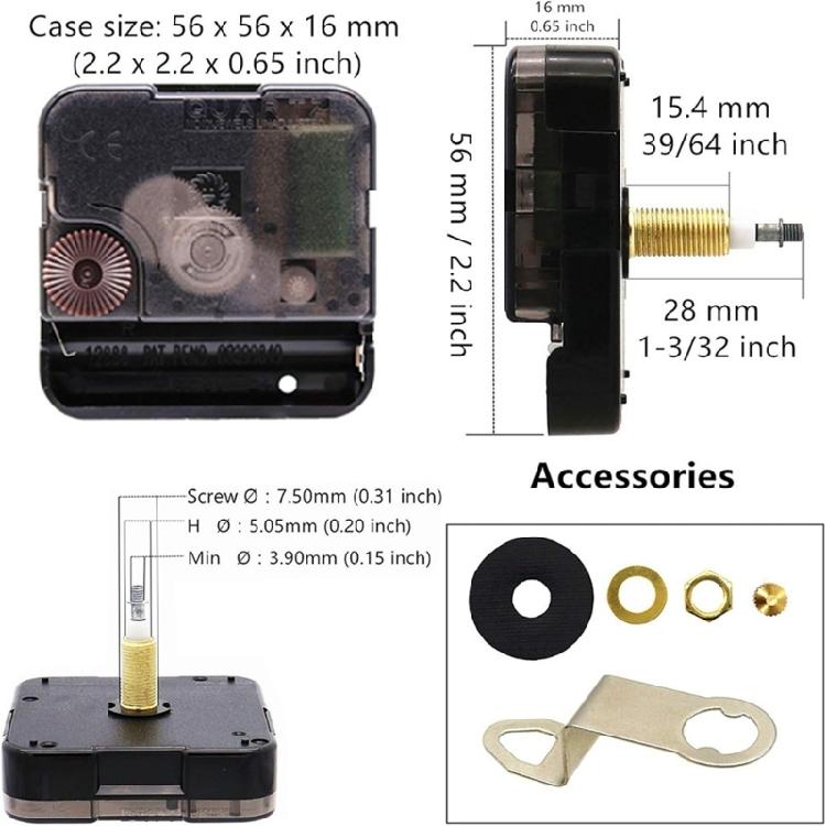 Long Shaft Clock Movement Mechanism Clock Repair Part Replacement