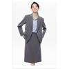 Elegant Grey Women Suit Set Professional Blazer Skirt Formal Business Outfit Interview Office Wear Petite