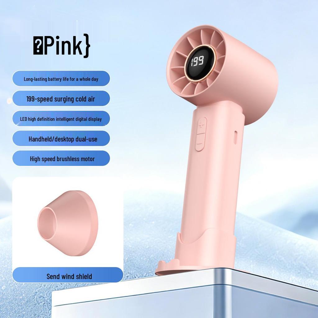 Southeast Asia 2025 T12 Bladeless USB Handheld Mini Fan with Digital Display
