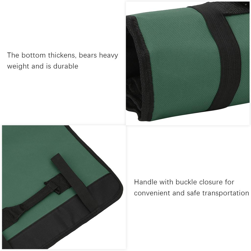 Tool Roll Bag Storage Portable Folding Repair Wrench Multifunction Case Holder PocketGreen
