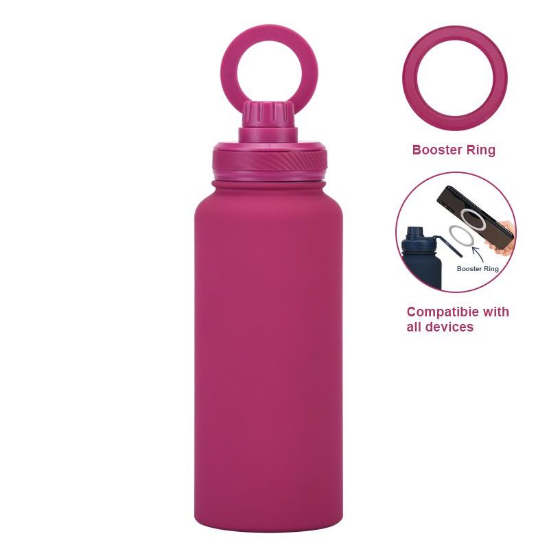 1L Vacuum Insulated Stainless Steel Travel Mug With Magnetic Phone Holder Leakproof Sport Water Bottle Outdoor Hiking Camping