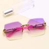 New Borderless Trimming Sunglasses Women'S Fashion Brand Designer Sun Glasses Women Color Lens Trend Eyewear Uv400