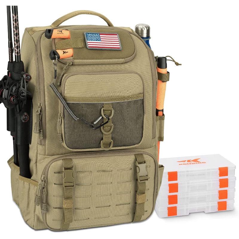 

Foldable Multifunctional Outdoor Fishing Backpack with Large Capacity for Fishing Gear 33x28x45cm хакі