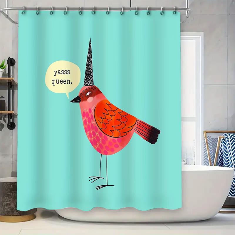

Bathroom Shower Curtain Floral Bird Pattern Waterproof Fabric Decor Home Living Room Vintage Artistic Nature Themed Backdrop W60H190(CM)-1 Pcs
