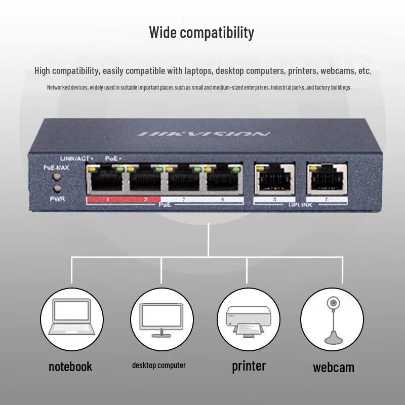 HIKVISION DS-3E0106SP-E 6-Port 100M Unmanaged PoE Switch