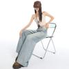 American retro street style hot girl jeans for women, new spring/summer design, high-waisted, drapey, loose, wide-leg, floor-length pants