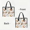 Cute Owl Print Canvas Tote Bag Large Capacity Casual Handbag for Daily Shopping Commute