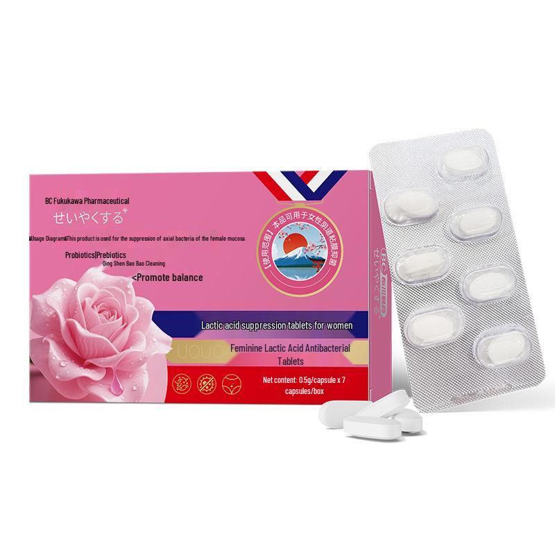 Fukawa UOUO Kobiece Tabletki Antybakteryjne z Kwasem Mlekowym dla Flory Pochwowej i Zdrowia Intymnego