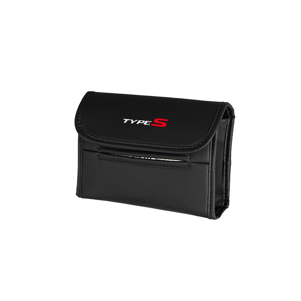 PU Car Tissue Box Sun Visor Seat Back Hanging Mount Car Badge Storage For Honda Fit Civic Jazz Accord CR-Z VTEC Vezel Insight Ajv256