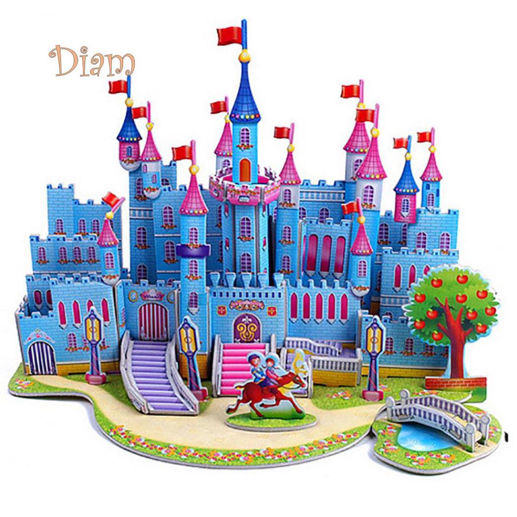 OBS DIY 3D Dům Hrad Větrný mlýn Model Sestavování Puzzle Rané učení Dětská hračka