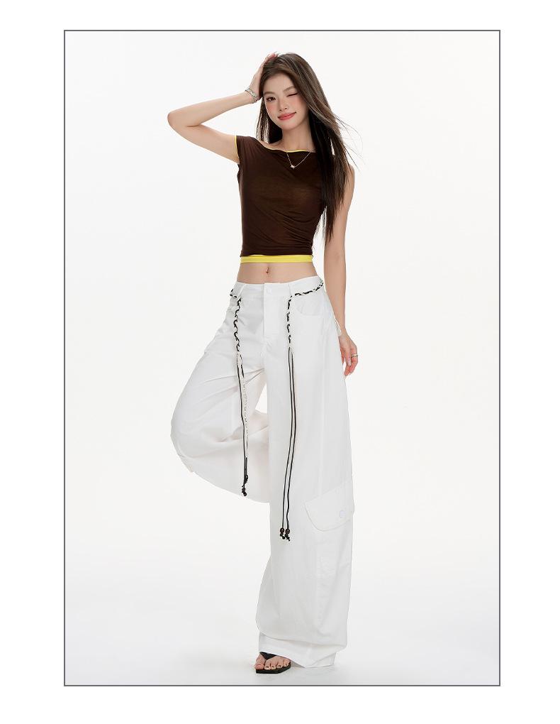 Damen High-Waist Vintage Weitbeinige Hosen - Lockere Passform, Lässiger Herbststil