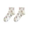 Female Spring and Summer Versatile Cartoon Cute College Style Bow Student Tube Cotton Socks