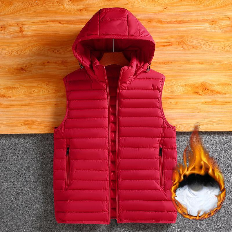 Autumn and Winter New Men's Cotton Waistcoat Removable Cap Shoulder Jacket Large Size Fashion Trend Waistcoat