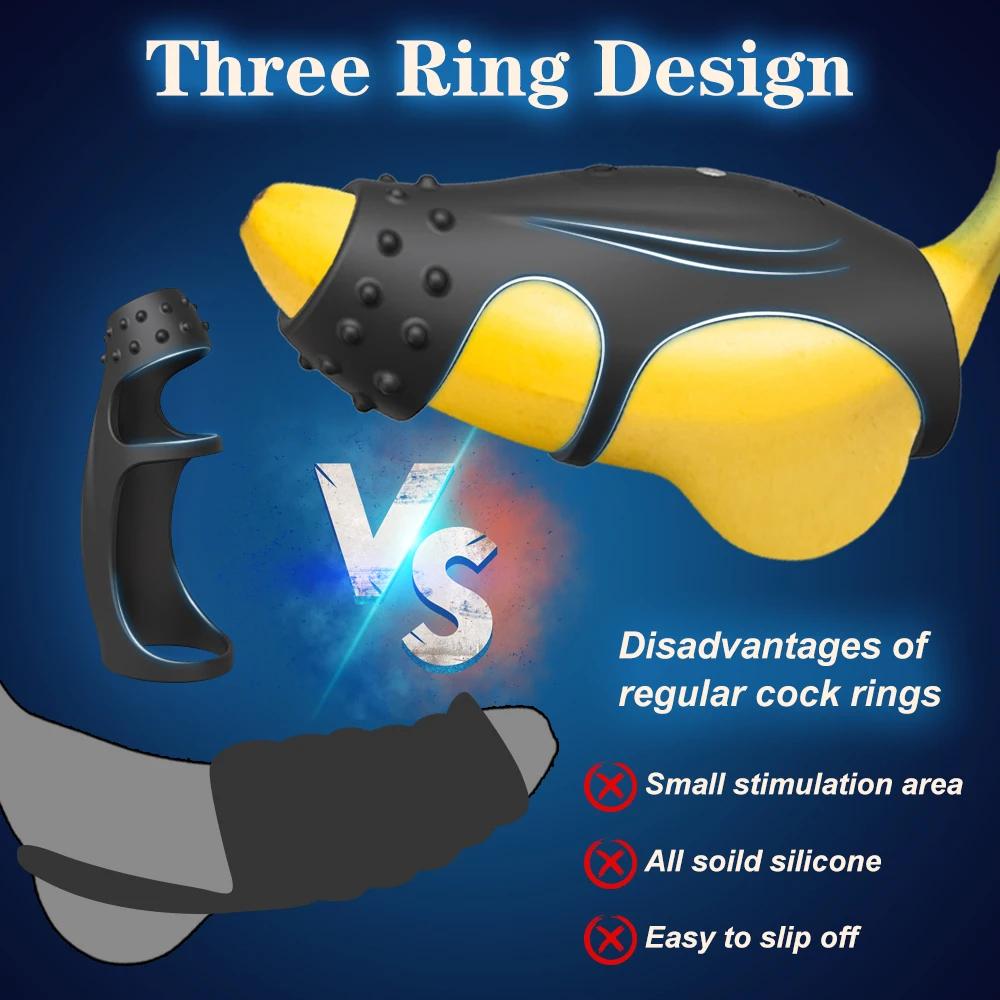 Male Cock Ring Penis Sleeve Vibrator Delay Ejaculation Penisring Cockring Dick Sleeve Erotic Adult Supplies Sex Toy for Men