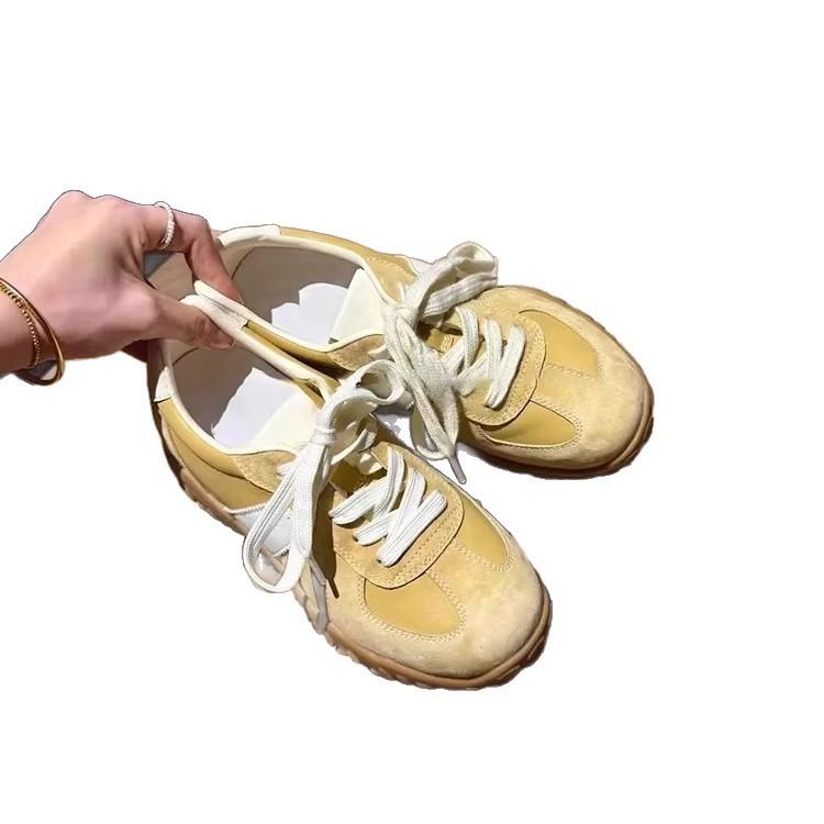 New platform German training shoes for women's 2025 spring versatile leisure sports inner height-increasing board shoes retro Forrest Gump shoes for